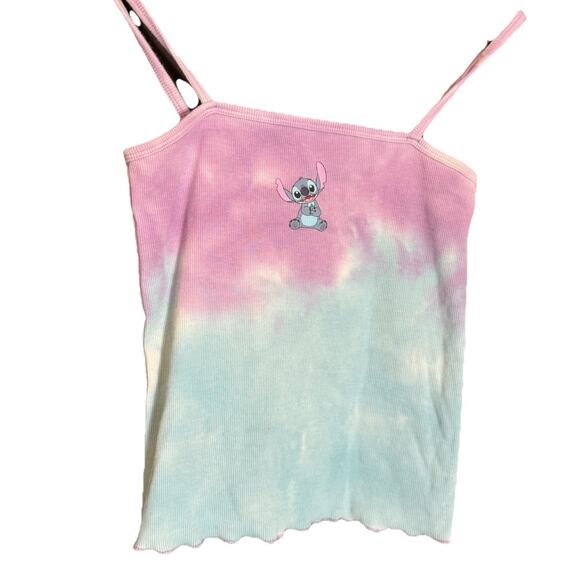 Disney Lilo & Stitch Tie Dye Ribbed‎ Strappy Tank Top Junior's Size S Y2K - Picture 1 of 5